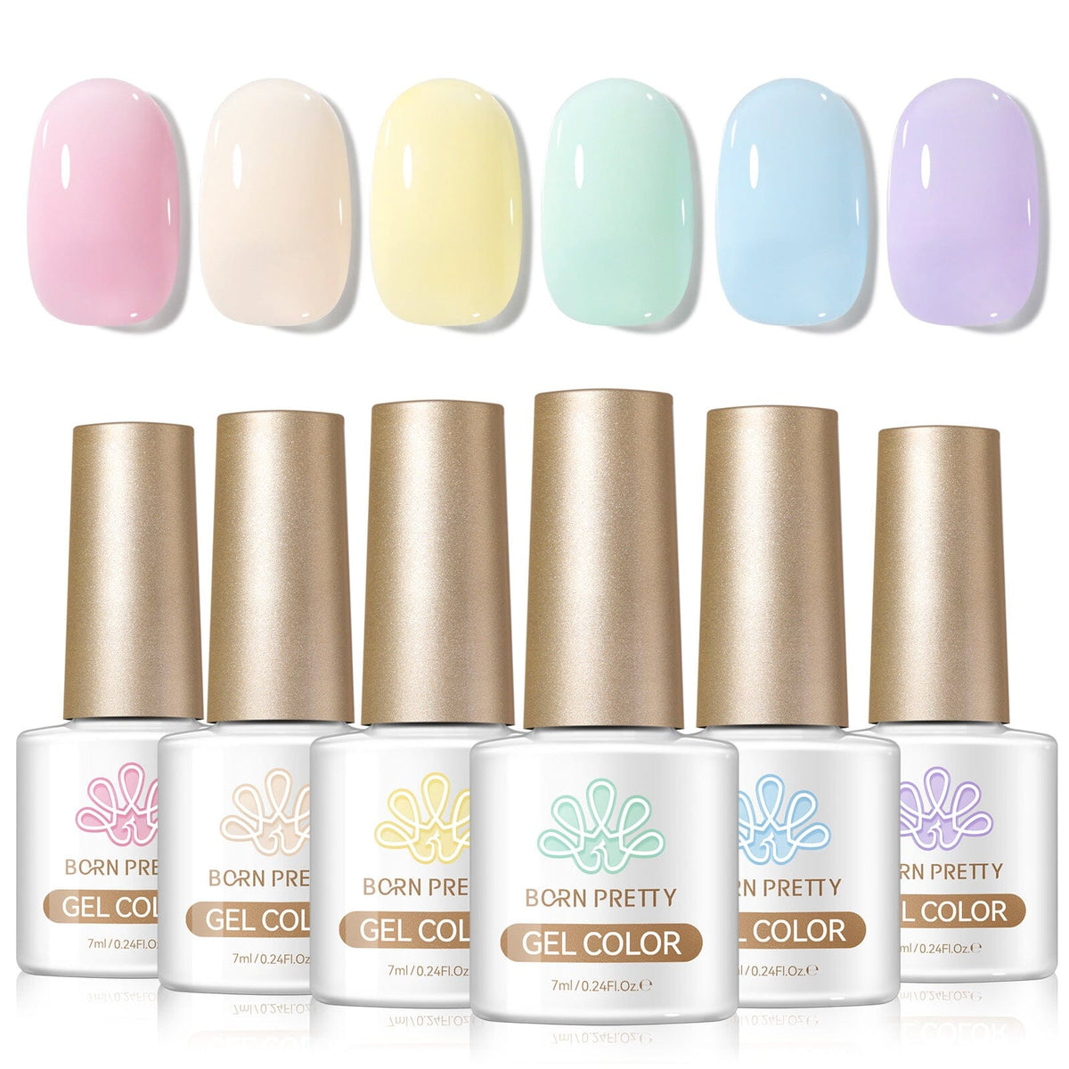 6 Colors Jelly Gel J57 Early Summer 7ml Gel Nail Polish BORN PRETTY 