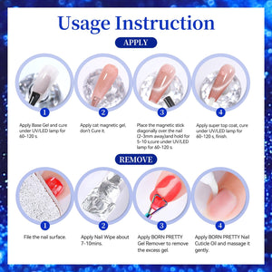Glass Cat Magnetic Gel MY544 Abyss Sea 15ml Gel Nail Polish BORN PRETTY 