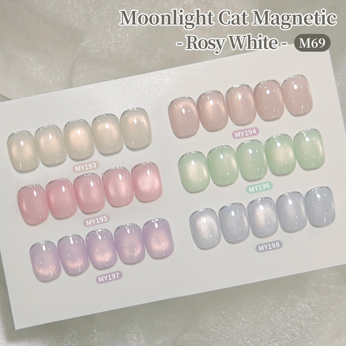 6 Colors Moonlight Cat Magnetic Gel M69 Rosy White 7ml Gel Nail Polish BORN PRETTY 