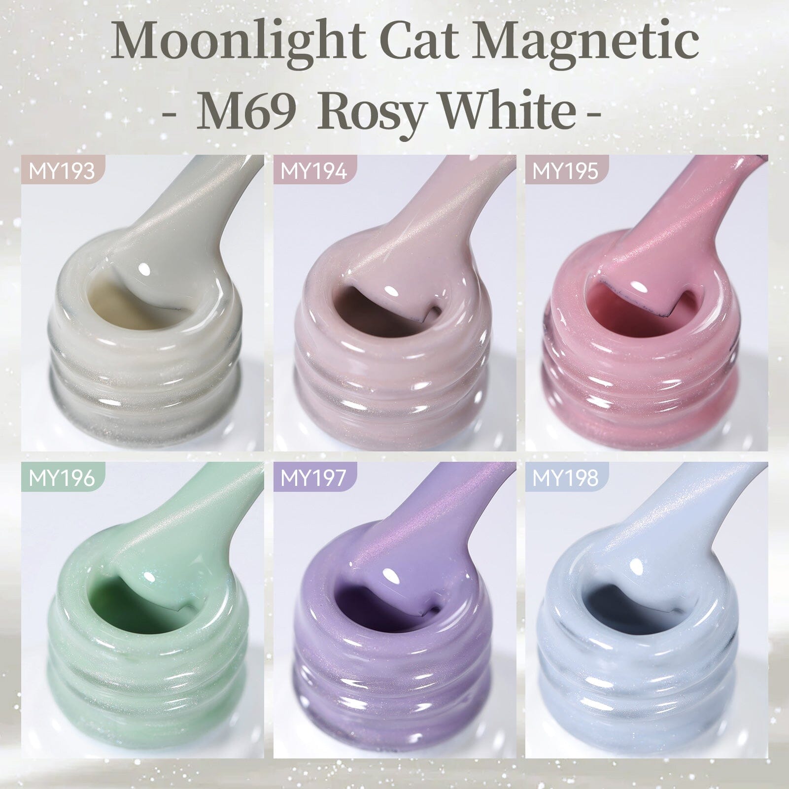 6 Colors Moonlight Cat Magnetic Gel M69 Rosy White 7ml Gel Nail Polish BORN PRETTY 