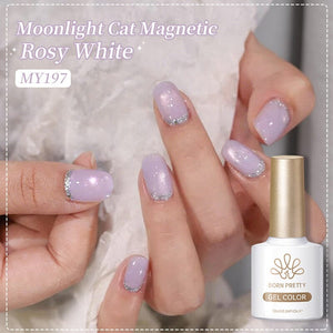 Moonlight Cat Magnetic Gel MY197 Rosy White 10ml Gel Nail Polish BORN PRETTY 