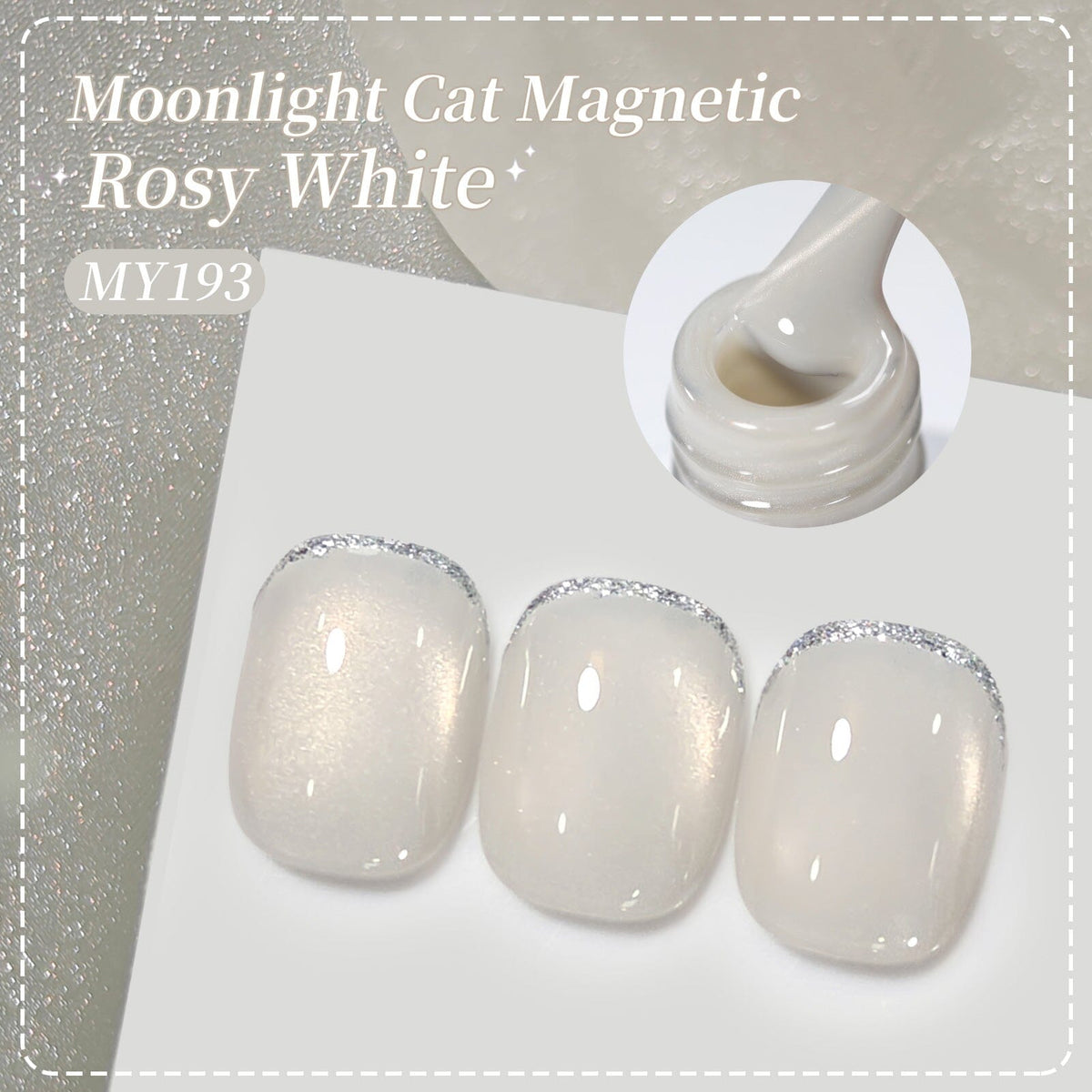 Moonlight Cat Magnetic Gel MY193 Rosy White 15ml Gel Nail Polish BORN PRETTY 