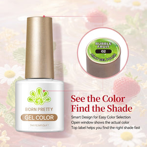 6 Colors Jelly Gel J58 Bubble Fruit 7ml Gel Nail Polish BORN PRETTY 