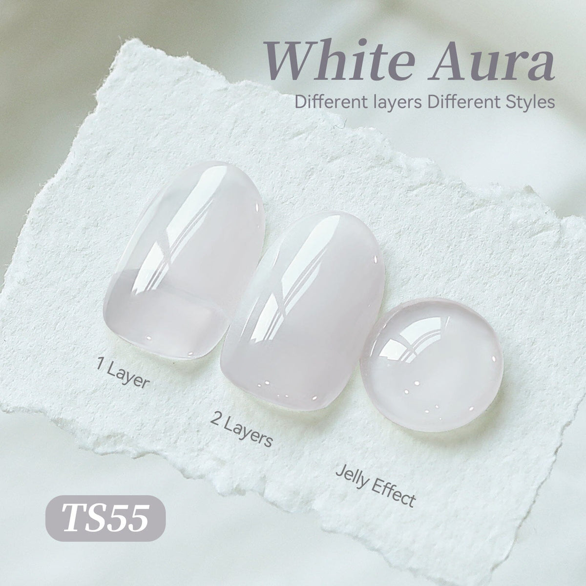 Jelly Gel TS55 White Aura 15ml Gel Nail Polish BORN PRETTY 