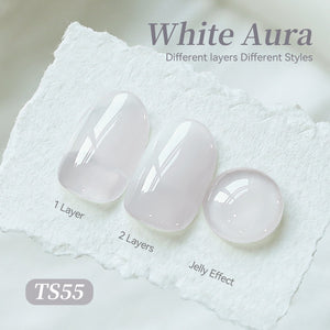 Jelly Gel TS55 White Aura 15ml Gel Nail Polish BORN PRETTY 