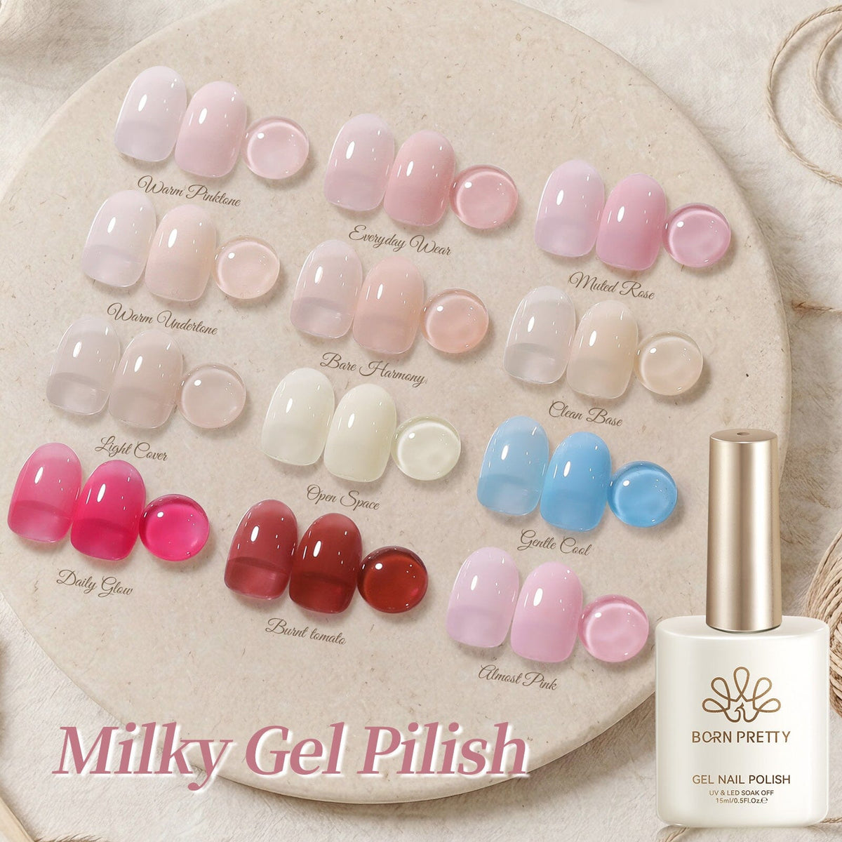 Jelly Gel Polish TS60~TS71 15ml Gel Nail Polish BORN PRETTY 
