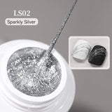 Flash Spider Nail Gel 5ml Gel Nail Polish BORN PRETTY LS02 Sparkly Silver 