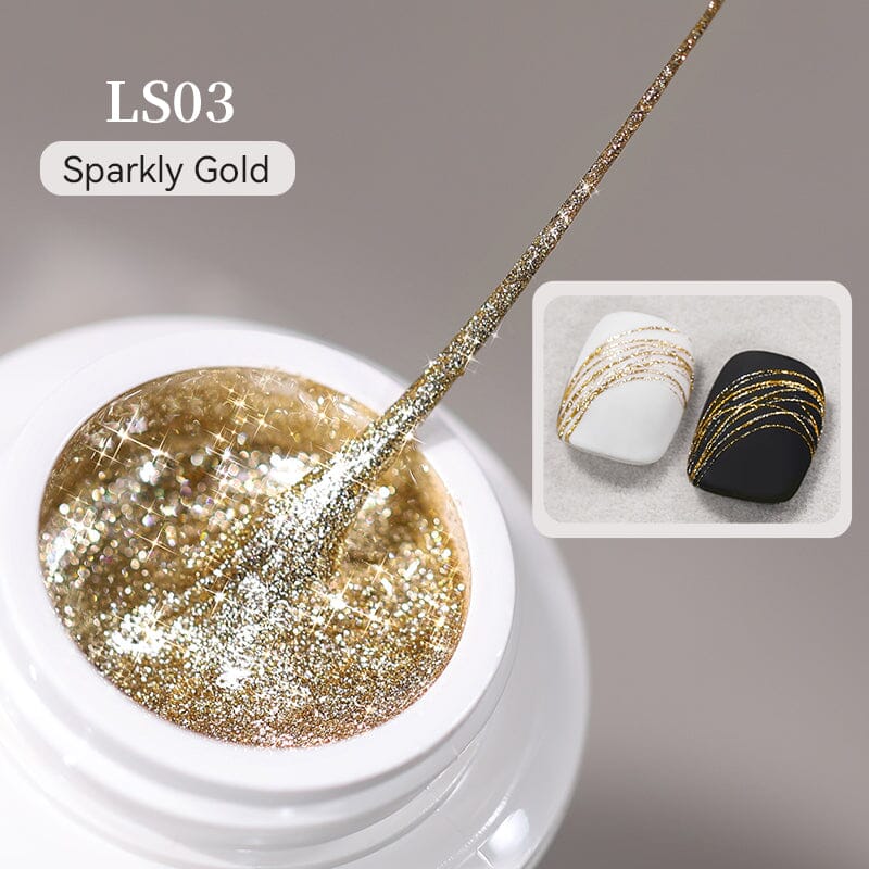 Flash Spider Nail Gel 5ml Gel Nail Polish BORN PRETTY LS03 Sparkly Gold 