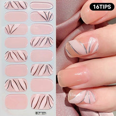 16 Tips Full Cover Nail Sticker LT-221 Clearance No Brand 