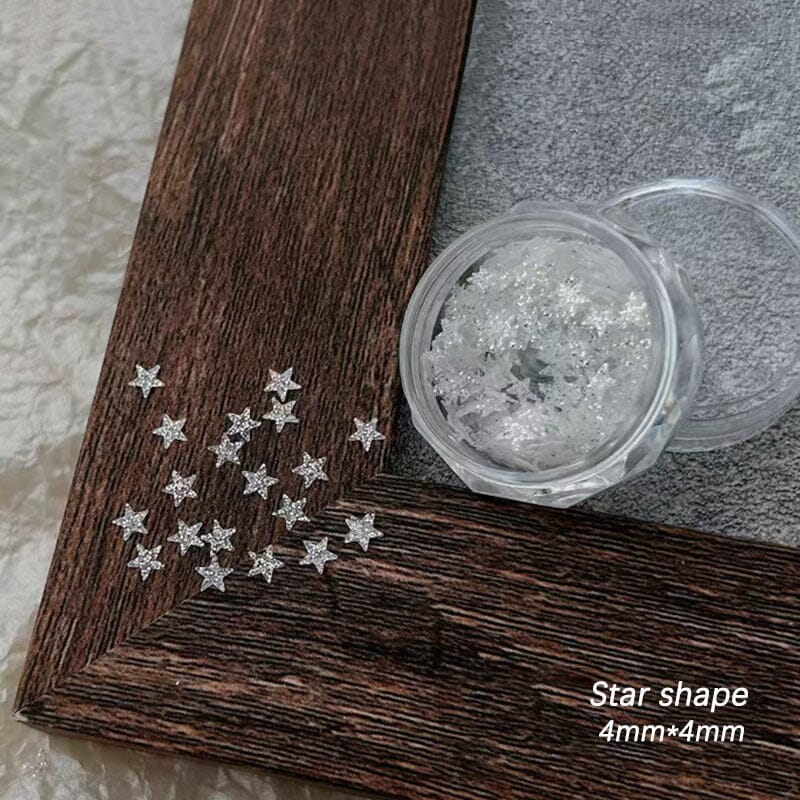 Five-Pointed Star Shape White Glitter Nail Sequins Nail Art No Brand 