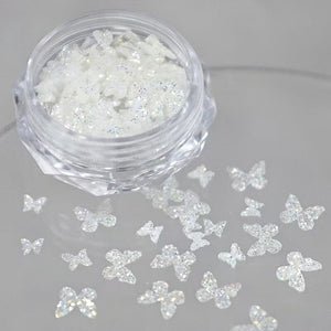 Star Shape White Glitter Nail Sequins Clearance No Brand 