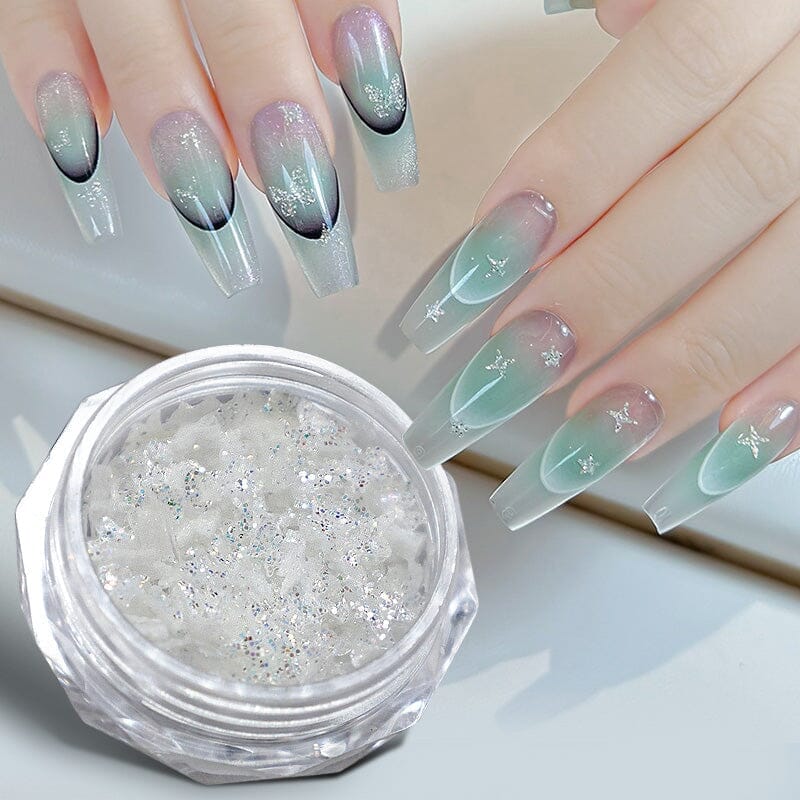 Heart Shape White Glitter Nail Sequins Nail Art No Brand 