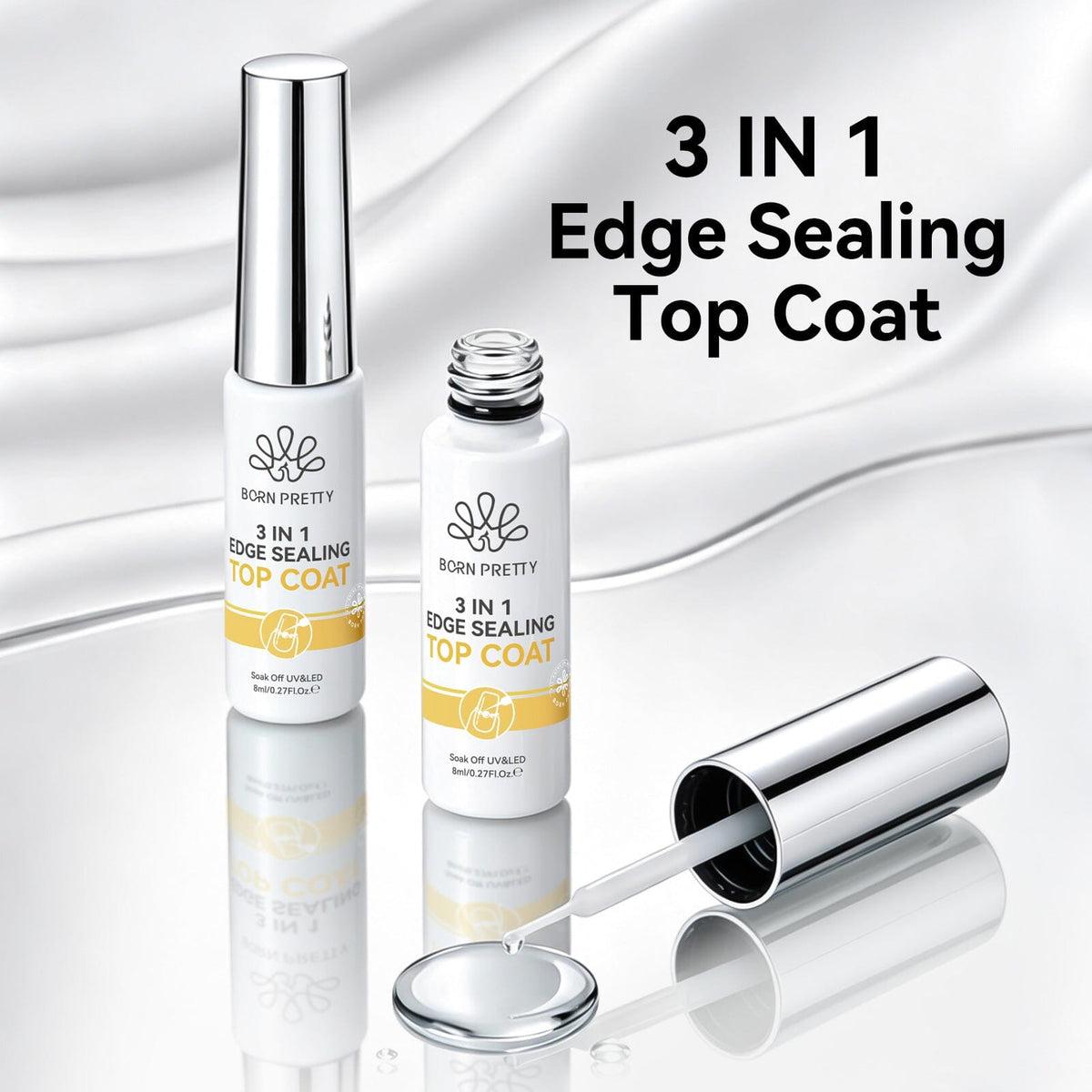 3 in 1 Edge Sealing Top Coat 8ml Base & Top Coat BORN PRETTY 