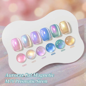 6 Colors Aurora Cat Magnetic Gel M70 Prismatic Siren 7ml Gel Nail Polish BORN PRETTY 
