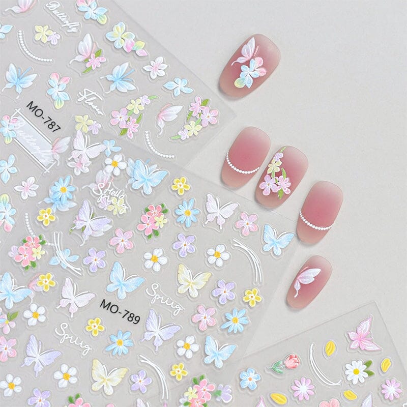 Spring Flowers Butterfly 3D Nail Sticker MO-789 Clearance No Brand 