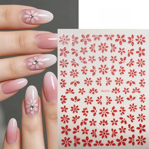 Pink Spring Flowers Sakura 3D Nail Sticker #03 Clearance No Brand 