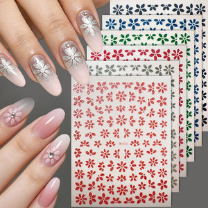Green Spring Flowers Sakura 3D Nail Sticker #07 Nail Art No Brand 