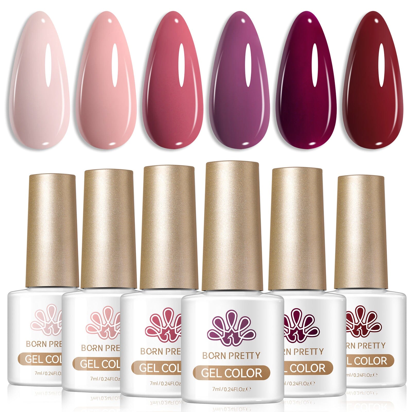 6 Colors Gel Set S58 Night Rose 7ml Gel Nail Polish BORN PRETTY 