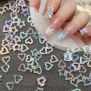 100pcs Hollowed Star Plastic Nail Decoration Clearance No Brand 