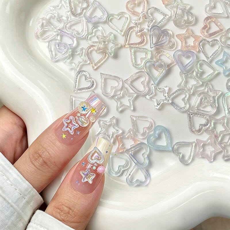 100pcs Hollowed Star Plastic Nail Decoration Clearance No Brand 