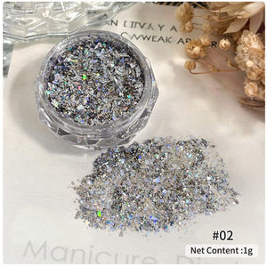 Ultra Sparkly Mixed Shape Polygonal Nail Sequins #02 Nail Art No Brand 