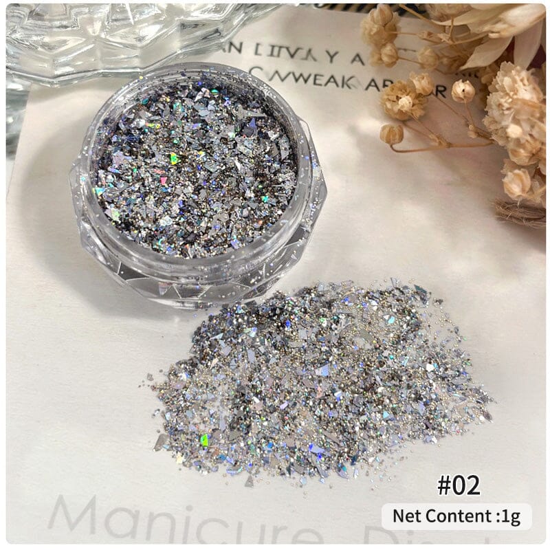 Ultra Sparkly Mixed Shape Polygonal Nail Sequins #02 Nail Art No Brand 