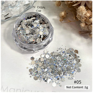Ultra Sparkly Mixed Shape Polygonal Nail Sequins #05 Nail Art No Brand 