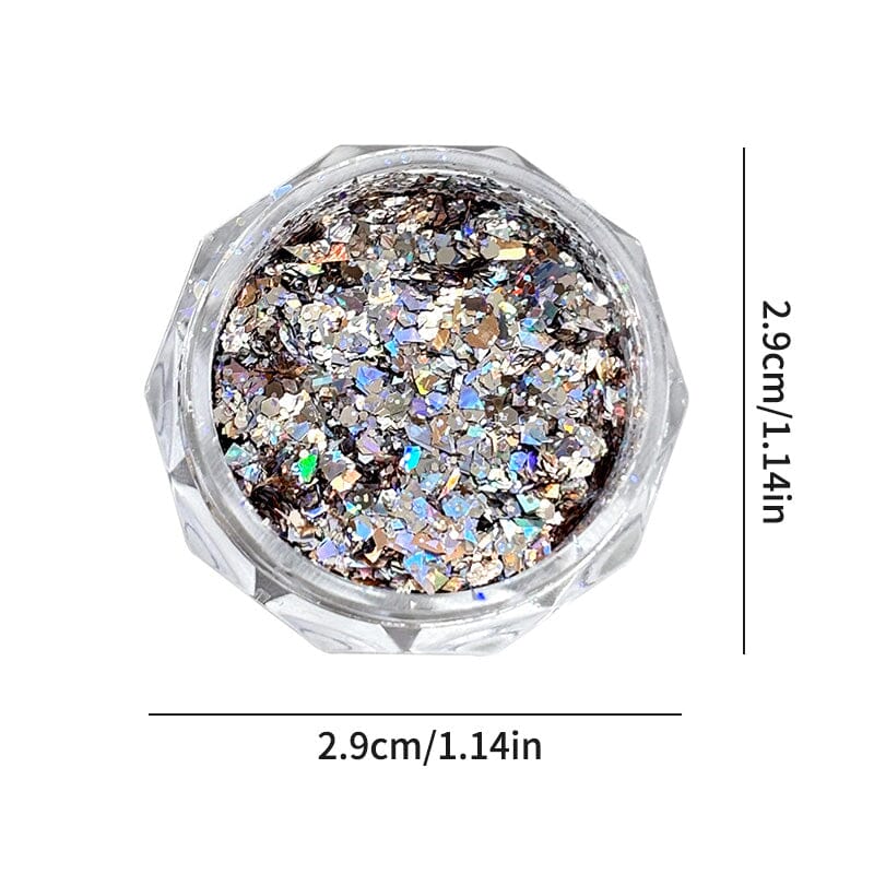 Ultra Sparkly Mixed Shape Polygonal Nail Sequins #04 Clearance No Brand 