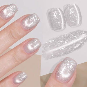 Snow Velvet Cat Magnetic Gel MY548 Bling White 10ml Gel Nail Polish BORN PRETTY 