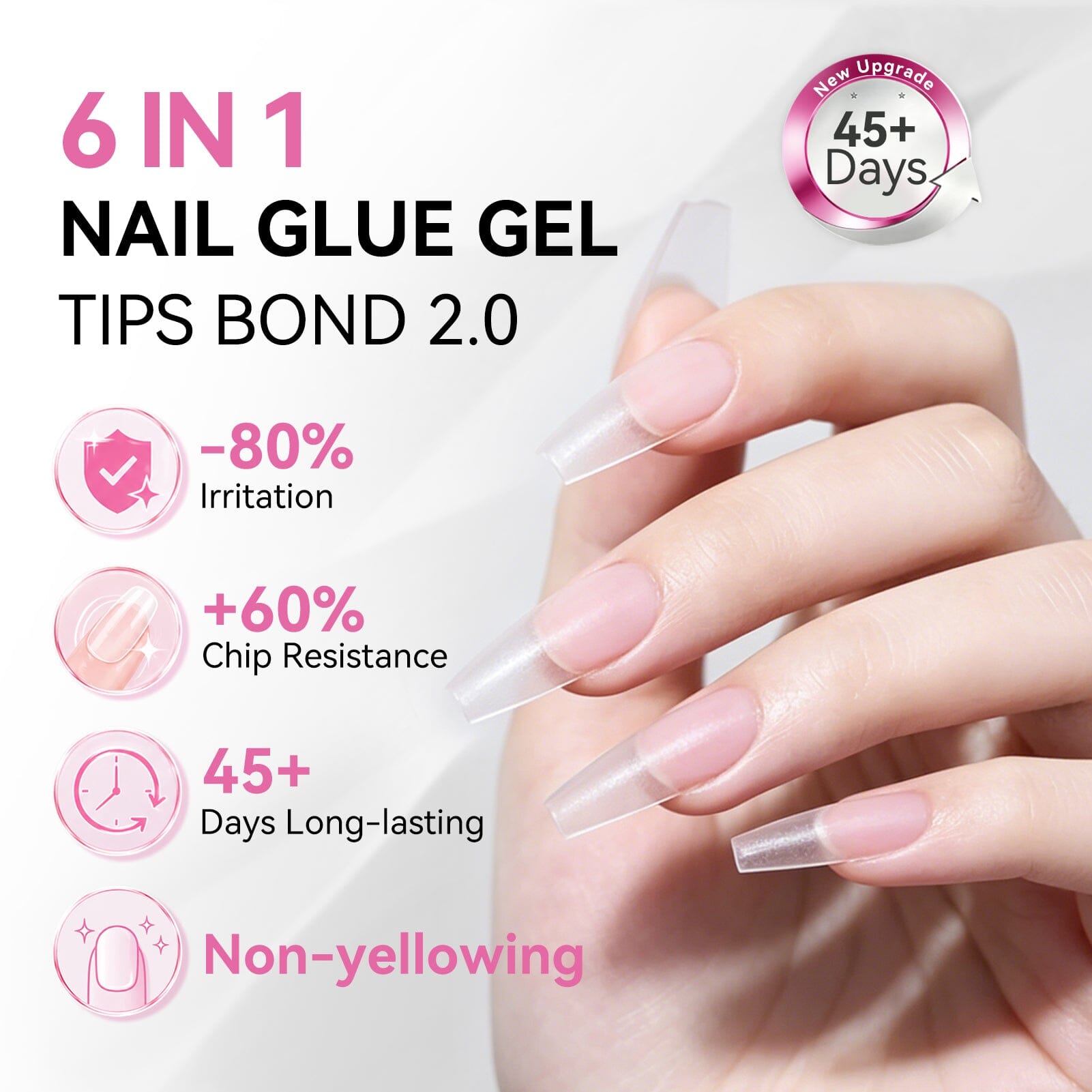 New Upgrade 6 In 1 Nail Glue Gel 15ml Gel Nail Polish BORN PRETTY 