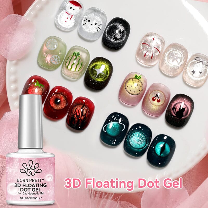 3D Floating Dot Gel & Magnetic Gel Set #03 10ml Gel Nail Polish BORN PRETTY 