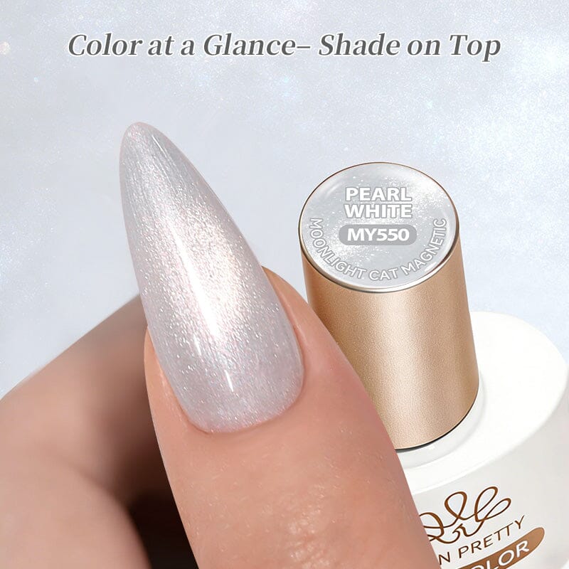 Moonlight Cat Magnetic Gel MY550 Pearl White 10ml Gel Nail Polish BORN PRETTY 