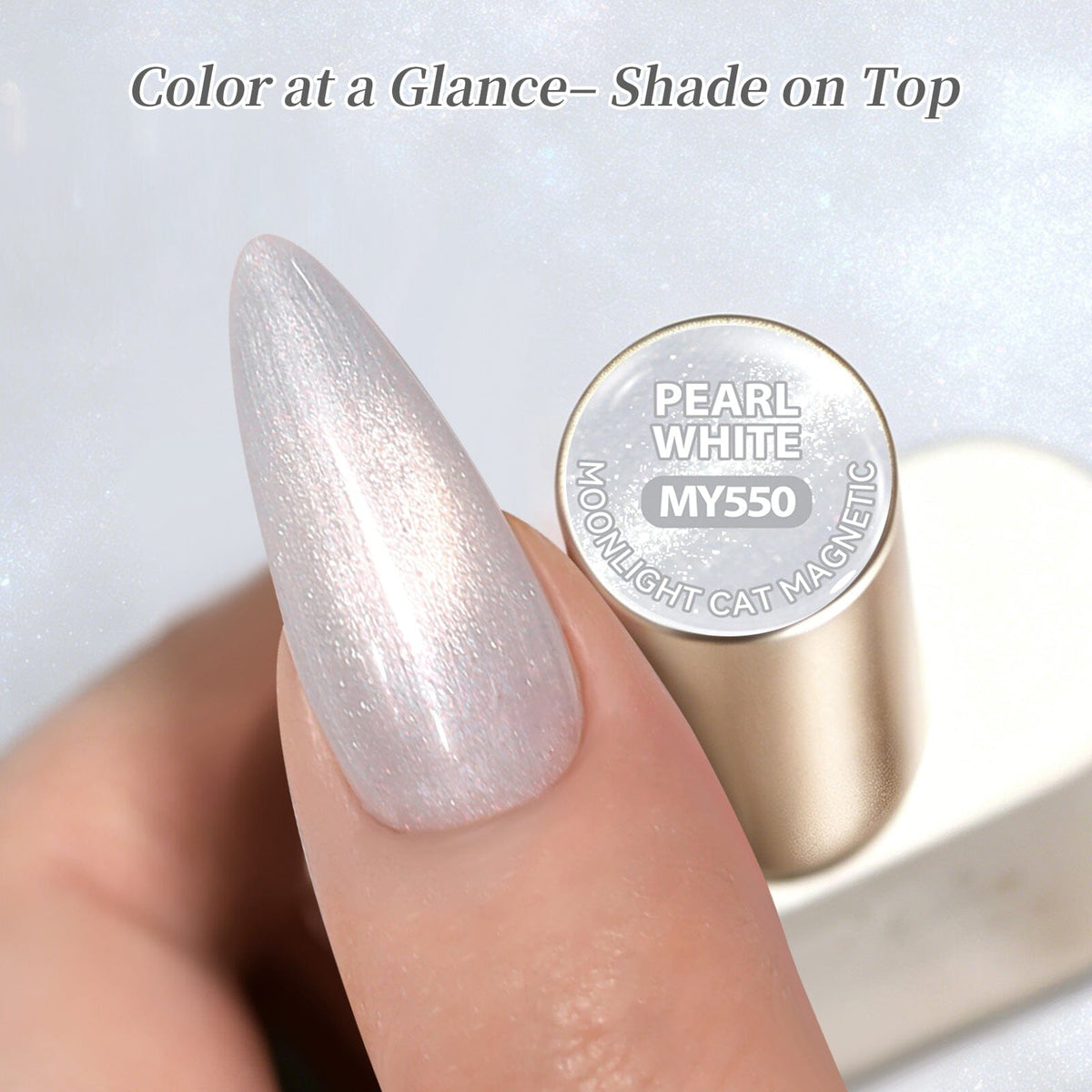 Moonlight Cat Magnetic Gel MY550 Pearl White 15ml Gel Nail Polish BORN PRETTY 