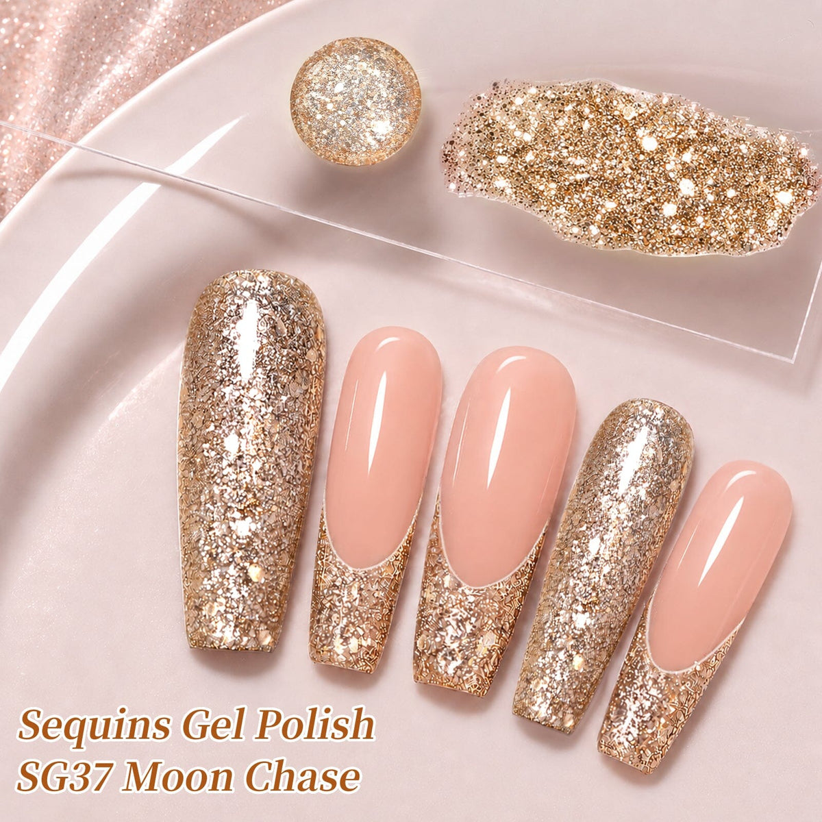 Sequins Gel SG37 Moon Chase 15ml Gel Nail Polish BORN PRETTY 