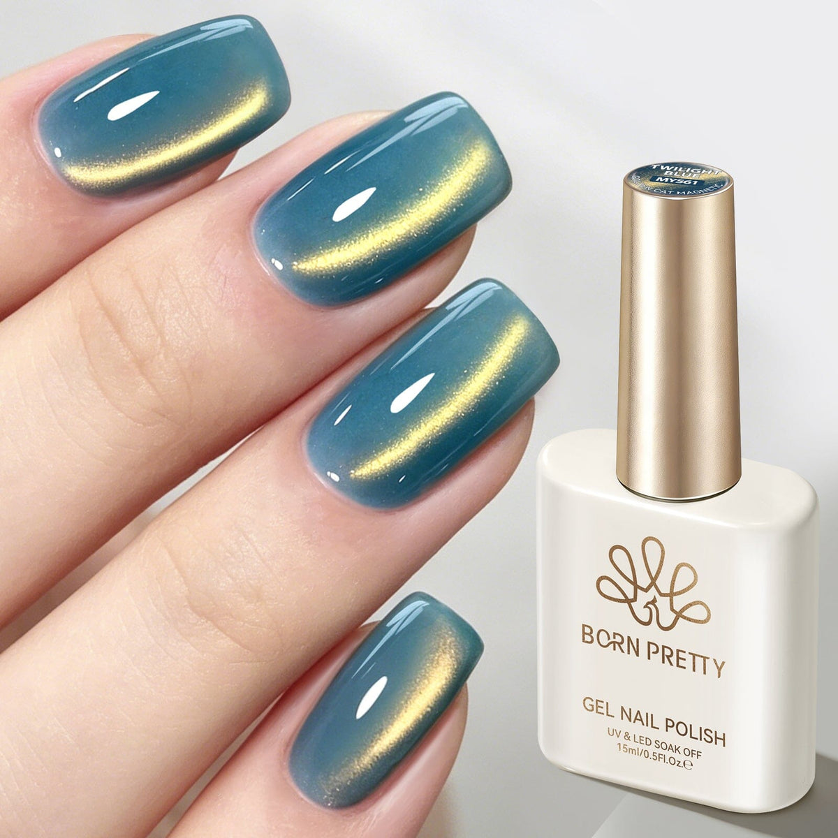 Golden Cat Magnetic Gel MY561 Twilight Blue 15ml Gel Nail Polish BORN PRETTY 