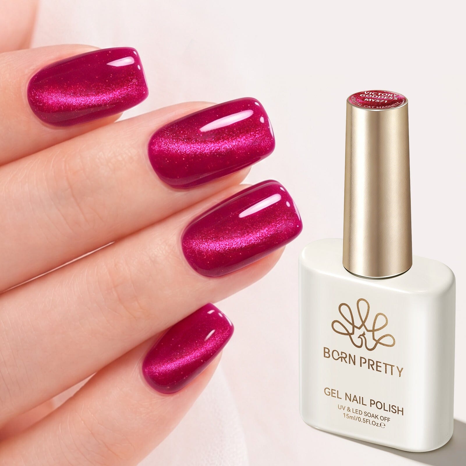 Crystal Cat Magnetic Gel MY571 Victory Goddess 15ml Gel Nail Polish BORN PRETTY 