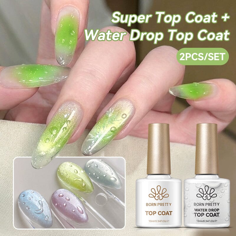 Super & Water Drop Top Coat Set 10ml Base & Top Coat BORN PRETTY 