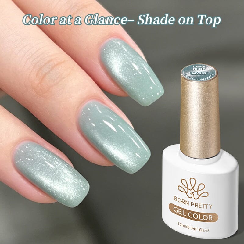Glass Cat Magnetic Gel MY553 Lake Blue 10ml Gel Nail Polish BORN PRETTY 