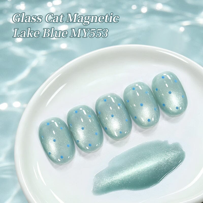 Glass Cat Magnetic Gel MY553 Lake Blue 10ml Gel Nail Polish BORN PRETTY 
