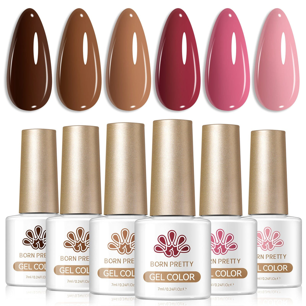 6 Colors Gel Set S65 Fresh Look 7ml Gel Nail Polish BORN PRETTY 