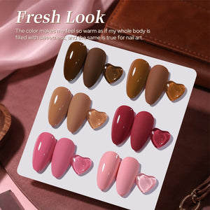 6 Colors Gel Set S65 Fresh Look 7ml Gel Nail Polish BORN PRETTY 