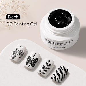 3D Painting Gel 5ml Gel Nail Polish BORN PRETTY Black 