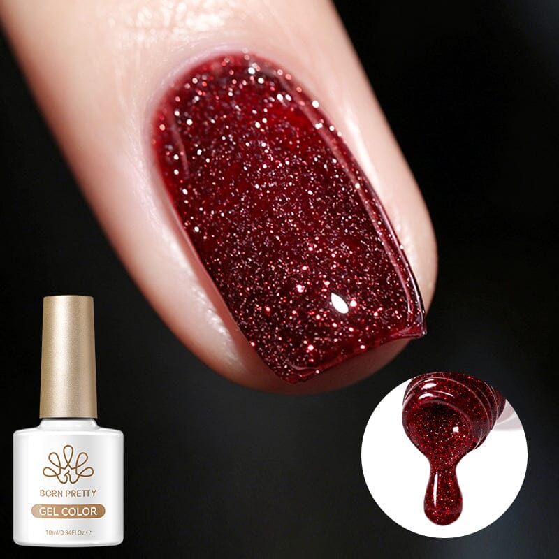 Reflective Glitter Gel SZ71 Amber Gilt 10ml Gel Nail Polish BORN PRETTY 