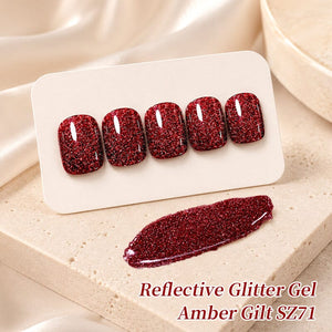 Reflective Glitter Gel SZ71 Amber Gilt 10ml Gel Nail Polish BORN PRETTY 