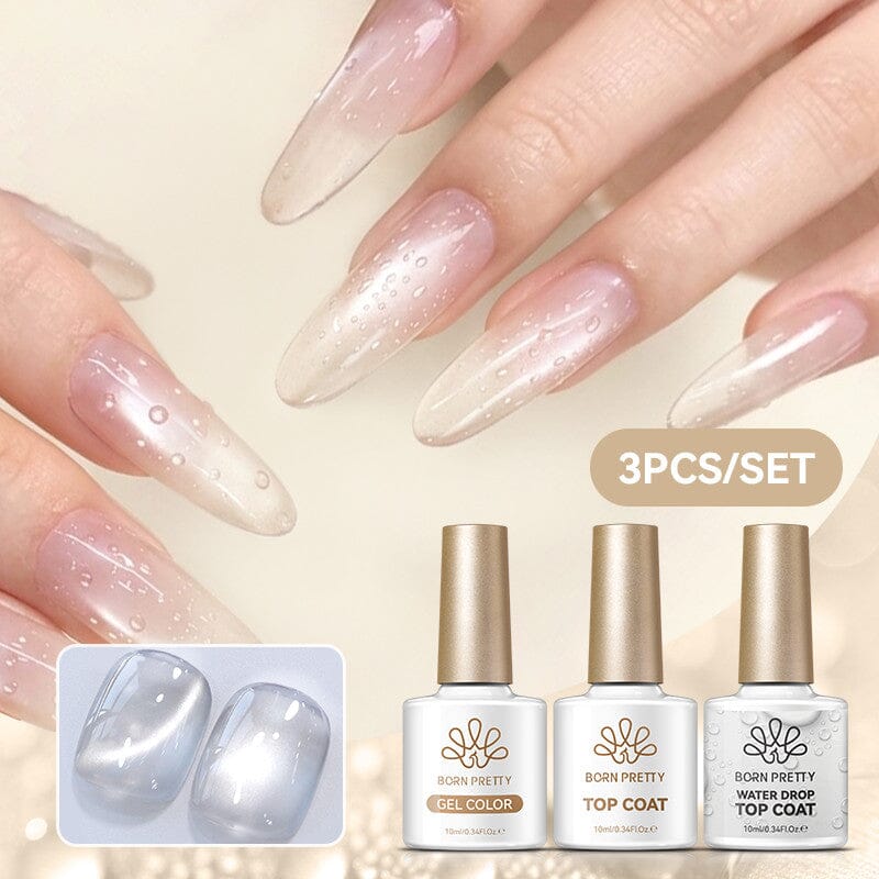 Water Drop Top Coat & Cat Magnetic Gel MY77 Base & Top Coat BORN PRETTY 