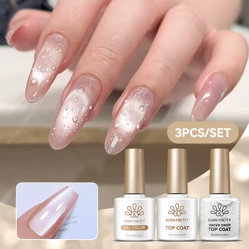 Water Drop Top Coat & Cat Magnetic Gel MY104 Base & Top Coat BORN PRETTY 