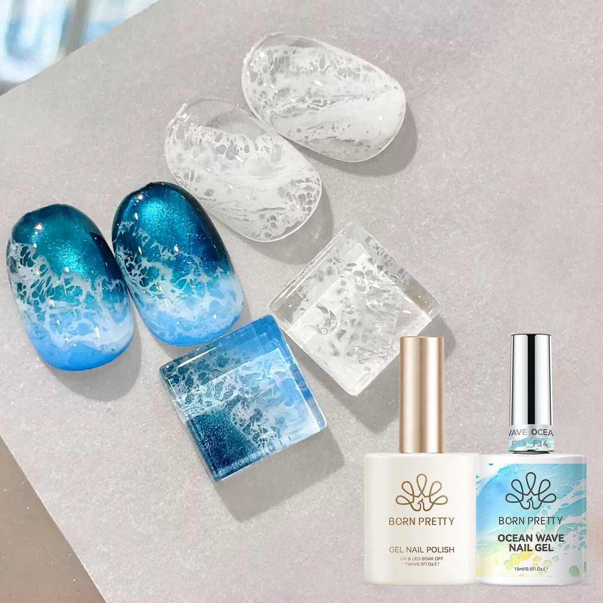 Ocean Wave Nail Gel Set 15ml Gel Nail Polish BORN PRETTY Set 02 