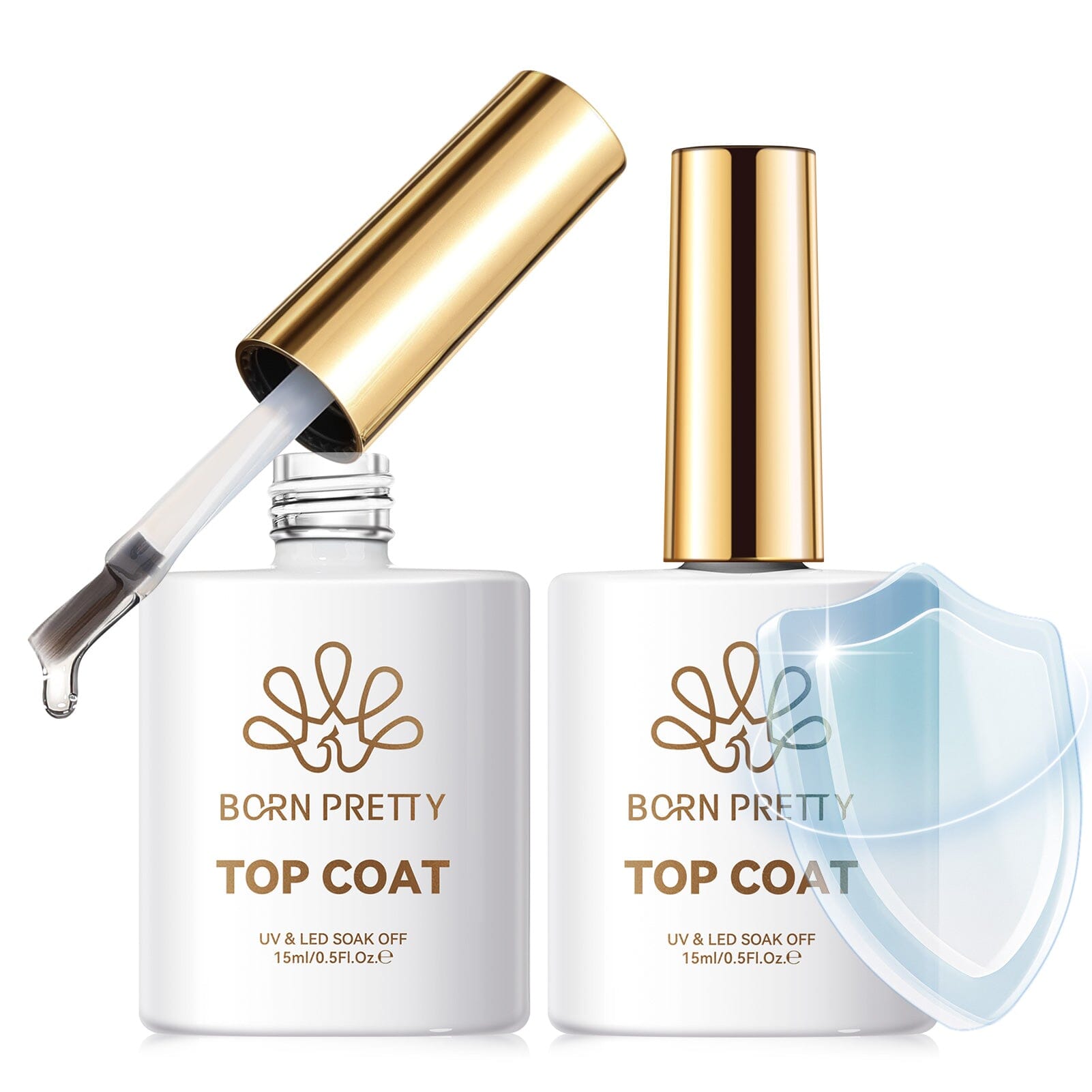 2 Bottles Super Top Coat 15ml Base & Top Coat BORN PRETTY 