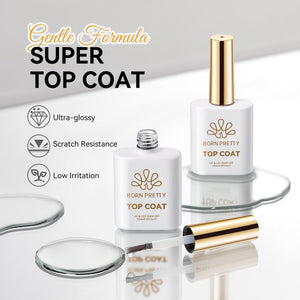 2 Bottles Super Top Coat 15ml Base & Top Coat BORN PRETTY 