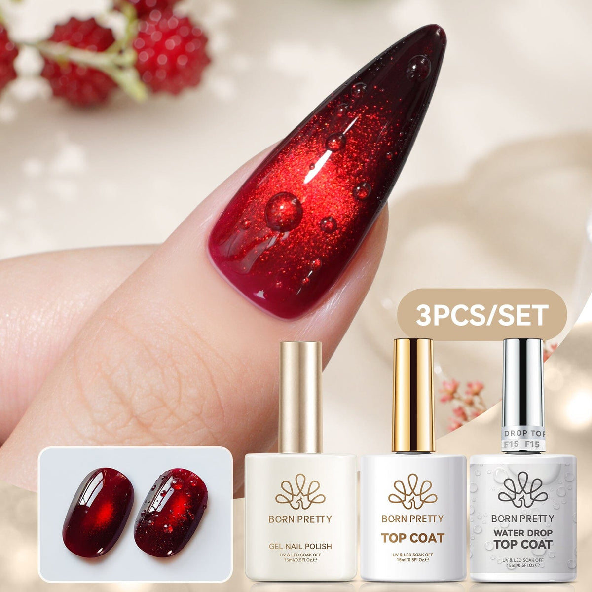 Water Drop Top Coat Set #11 MY377 15ml Base & Top Coat BORN PRETTY 